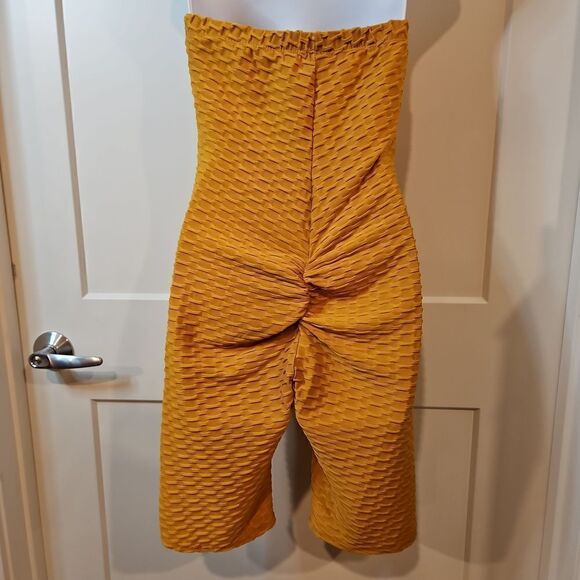 Derek Heart Mustard Gold Strapless Romper sz M - Picture 4 of 4